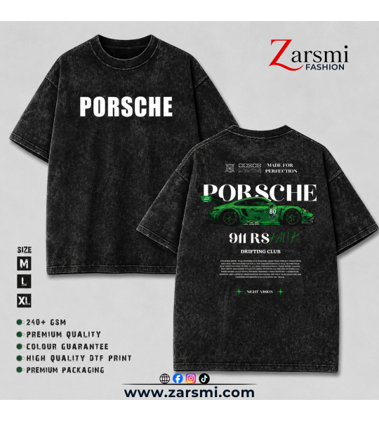 Porsche acid Wash T-Shirt